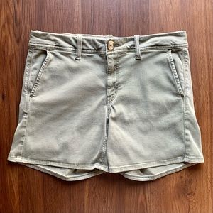 American Eagle Green Khaki Shorts Chino Stretchy 8